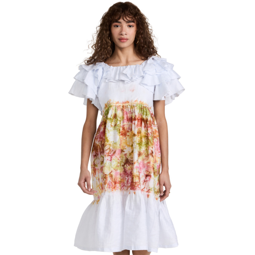 Busayo Folake Printed Ruffle Dress